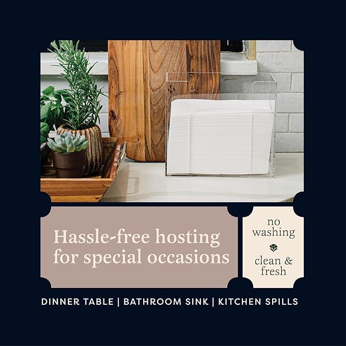 400-Pack BloominGoods Disposable Bathroom Napkins | Linen-Feel Guest Towels | - Image 6