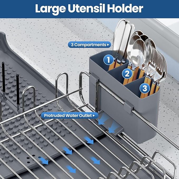 TOOLF Expandable Dish Rack, Dish Drying Rack - Image 6