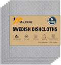 Swedish Dishcloths for Kitchen | 6 Pack Absorbent Cellulose Sponge Cloths by MoLKENE