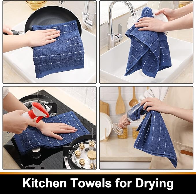 Mordimy 100% Cotton Terry Cloth Kitchen Towels, Super Soft and Absorbent Dish - Image 4