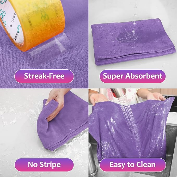 Newwiee 3 Pcs Extra Large Microfiber Cleaning Cloth 30" x 20" Washable Reusable - Image 7