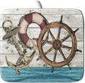 Nautical Anchor Dish Drying Mat 16x18 inch Coastal Boat Fast Dry Microfiber by Giwawa