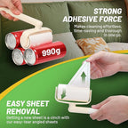 Lint Roller 2-in-1 Rotatable Handle Pet Hair Remover - Image 3
