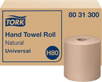 Tork Hand Towel Roll Natural H80, 100% Recycled Fiber, 6 Rolls x 800 ft by Tork