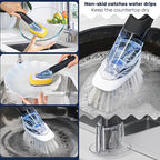RIMAY Dish Brush with Soap Dispenser Storage Set with 2 PCS Brush Refills & - Image 5