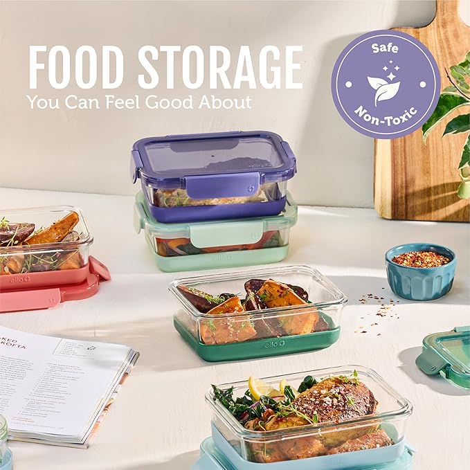 Ello Duraglass Refresh 3.4 Cup Meal Prep Sets 10Pc, 5 Pack Set- Glass Food - Image 7
