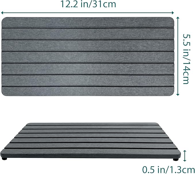2 PCS Water Absorbent diatomite Coasters, Stone Drying mat - Image 3