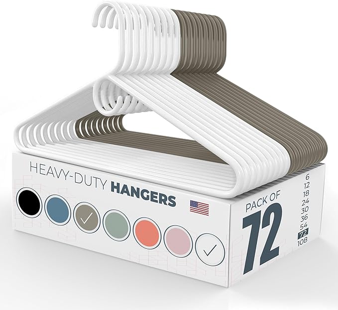 Neaties Heavy Duty Clothes Hangers 50+ Pack – Made in The USA – 8lb Capacity by NeatiesHangers