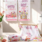 Breling Set of 6 Spring Kitchen Towels Tulip Dish Towel Flower Bathroom - Image 4