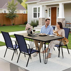 JEAREY Patio Dining Chairs Set of 4, Outdoor Stackable Dining Furniture Set, All Weather Dining Set for Lawn, Garden, Backyard, Poolside, Navy Blue - Image 6