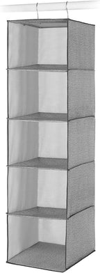 Whitmor Hanging Accessory Shelves 5 Open Sweater Shelves Crosshatch Gray - Image 5