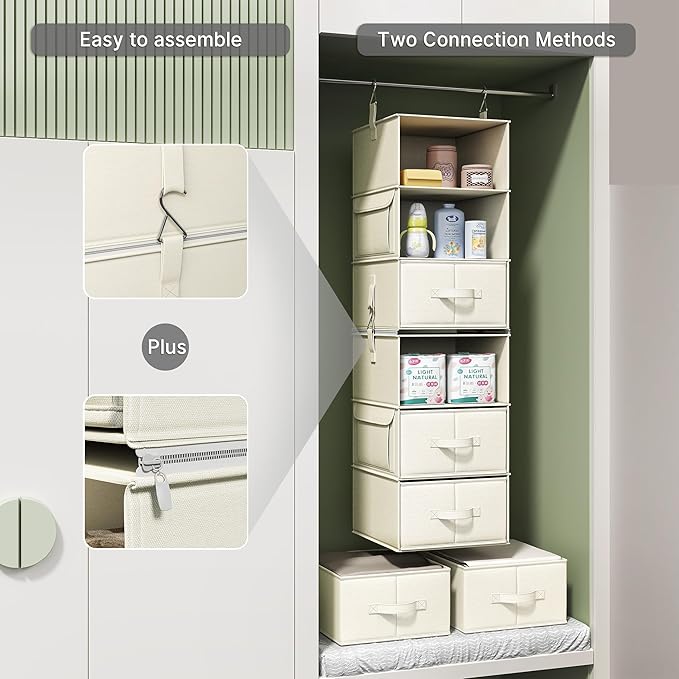 Vailando 6-Shelf Hanging Closet Organizer - Image 6