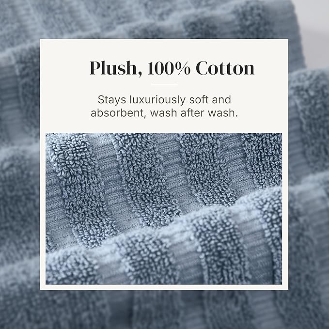 Modern Threads Organic Vines 6-Piece 100% Cotton Towel Set – Yarn Dyed Jacquard - Image 5