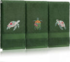3 Pack Hibiscus Sea Turtle Beach Hand Towels by Hahafelt