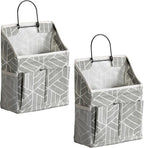 2pcs Wall Hanging Storage Bag, Small Door Closet Linen Fabric Pockets Organizer by HZZTYBRNY