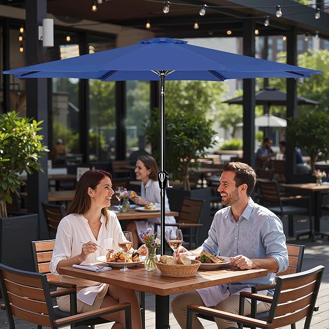 Simple Deluxe 9' Patio Umbrella Outdoor Table Market Yard Umbrella with Push Button Tilt/Crank - Image 5