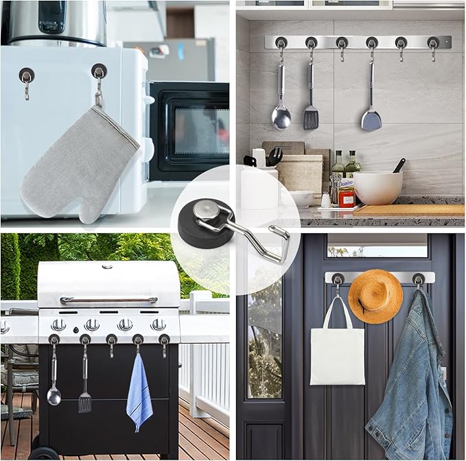 Rare Earth Strong Magnetic Hooks, Waterproof Rubber Coated Magnetic Hooks - Image 2