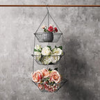3-Tier Wire Fruit Hanging Basket 2 Packs, non-Punching Wall Hanging Storage - Image 6