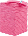 HOMEXCEL Pink Microfiber Cleaning Cloth, 24 Pack Cleaning Towels by HOMEXCEL