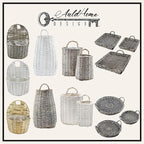 AuldHome Design Wall Hanging Baskets; Woven WIcker Rustic Farmhouse White - Image 9