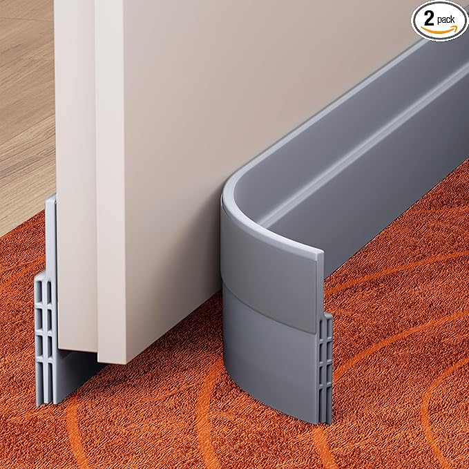 GroTheory 2 Pack Door Draft Stopper, Under Door Sweep by GroTheory
