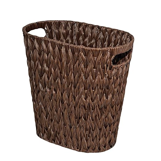 PINXIURY Wicker Trash Can, Watse Basket, Woven Bathroom Trash Can by PINXIURY