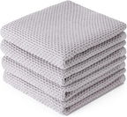BOOMIBOO 4-Pack Dish Towels, 100% Cotton Waffle Weave, Ultra Soft Absorbent by BOOMIBOO