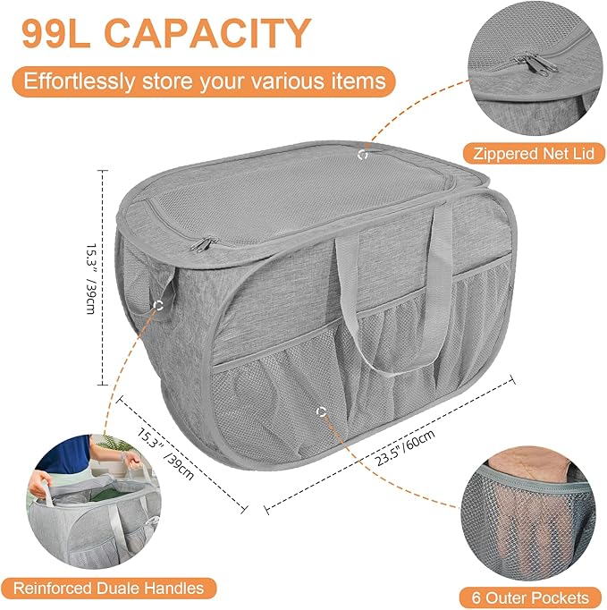 2 Pack Collapsible Laundry Baskets - Image 5