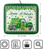 Shamrock Gnome Truck Dish Drying Mat Lucky Clover Dish Drainer Mat 16x18 inch - Image 2