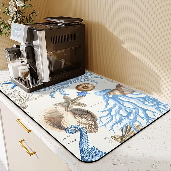 19.5" x 12" Dish Drying Mat & 24" x 5.5" Sink Splash Guard, Super Absorbent - Image 4