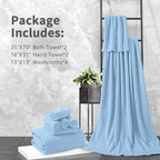 8 Piece Bathroom Towel Set Blue |2 Oversized Large Bath Towels Sheet, 2 Hand - Image 7