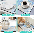 Dish Drying Mat for Kitchen Counter Matt, Super Absorbent Non-slip Rubber Backed - Image 6
