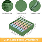 Joyoldelf Sock Drawer Organizer Divider 2 Packs Underwear Organizer, 24 Cell - Image 2