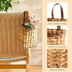 Wall Hanging Pocket Basket Portable Water Hyacinth Storage Basket Decorative - Image 4