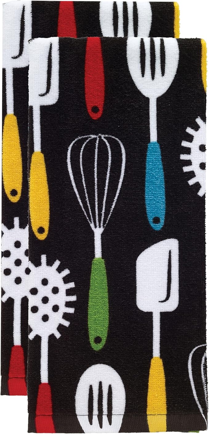 T-Fal Fiber Reactive Print Kitchen Towels: Highly Absorbent, Super Soft - Image 2