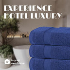 White Classic Wealuxe Navy Blue Bath Towels 24x50 Inch, Cotton Towel Set - Image 7
