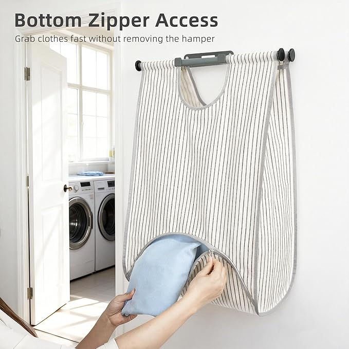 STORAGE MANIAC Wall Mount Laundry Hamper, Hanging Laundry Bag - Image 6