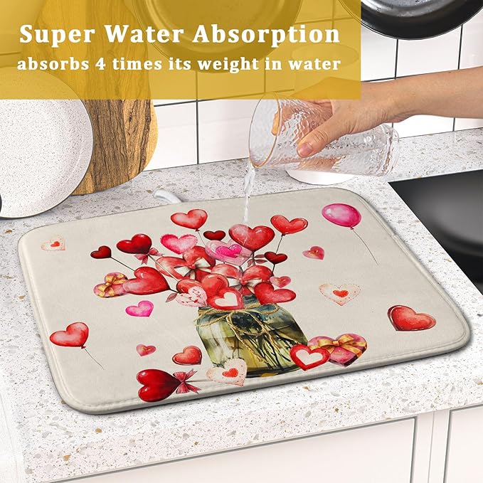 Valentine's Day Dish Drying Mat - Image 7