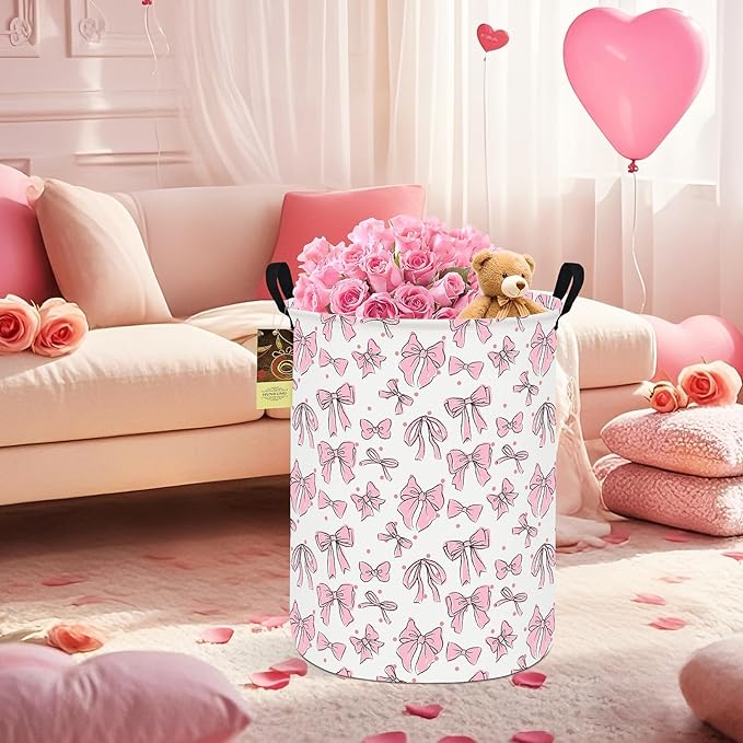 HUNRUNG Laundry Hamper, Large Canvas Fabric Lightweight Storage Basket Toy - Image 4