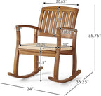 Christopher Knight Home Selma Acacia Rocking Chairs with Cushions, 2-Pcs Set, Teak Finish - Image 3