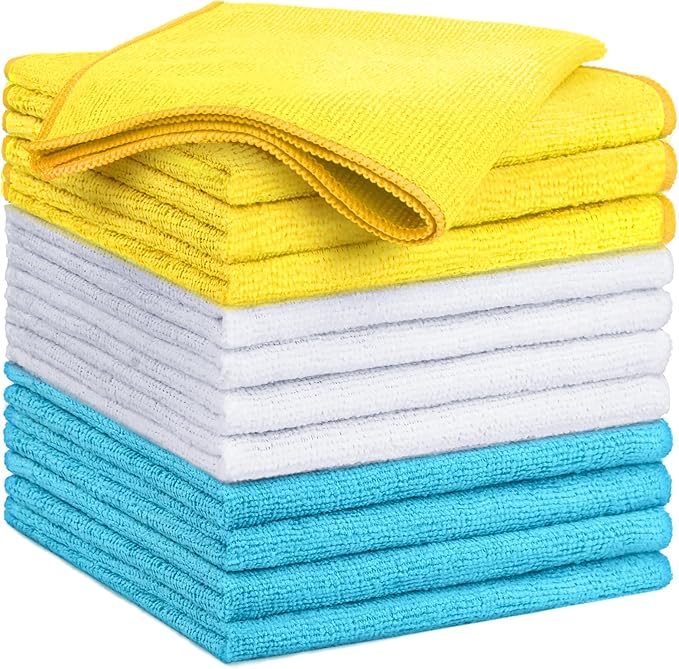 GLIMGLINT Microfiber Cleaning Cloth, 12PK Reusable Cleaning Rags, Highly by Unknown
