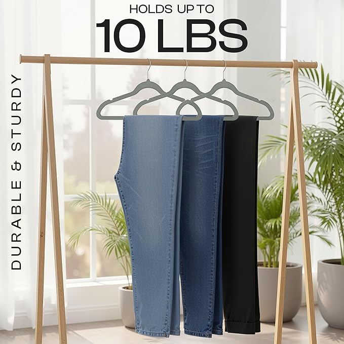 Utopia Home Velvet Hangers 100 Pack – Luxury Non-Slip Slim Pant & Coat Hangers - Image 5