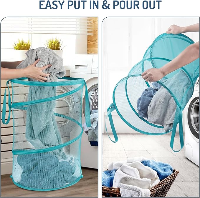Seiritex Mesh Popup Laundry Hamper 115L Collapsible Laundry Basket No Lid Extra - Image 5
