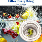 2 pcs Heavy Duty Stainless Steel Slop Basket Filter Trap, 2.75" Top / 1" Mesh - Image 6