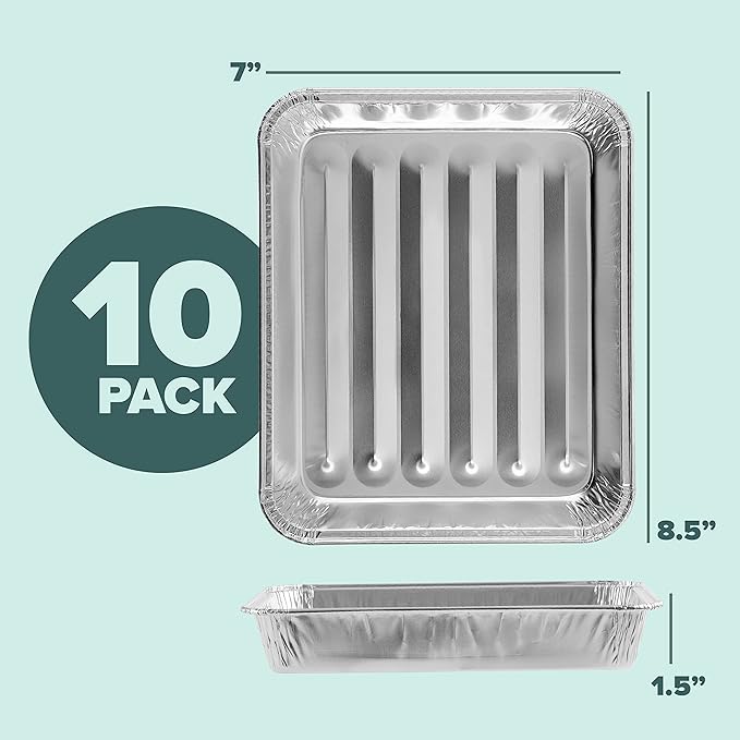 PLASTICPRO 10 Pack Disposable Aluminum Grill Liners Toppers Aluminum Foil - Image 4