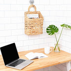 Wicker hanging basket, Water Hyacinth Wall Basket, Rustic Handwoven Hanging - Image 5