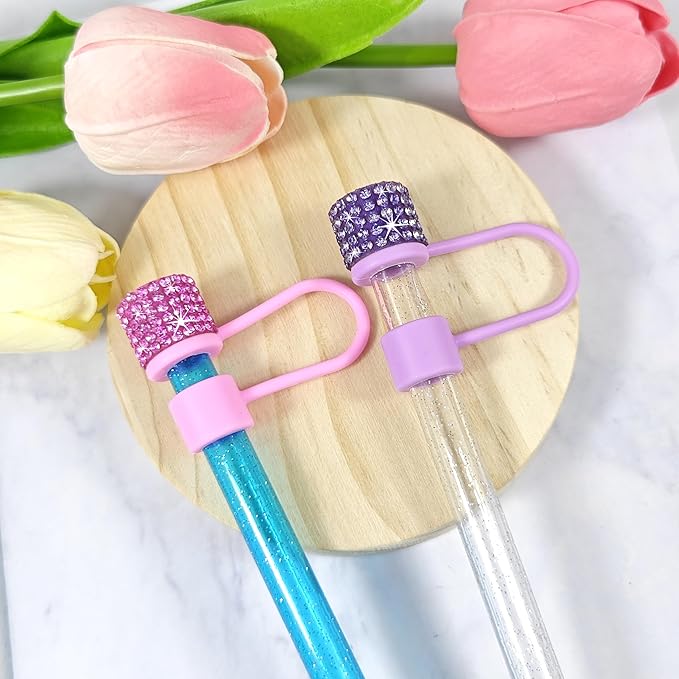 12 Pack Replacement Swirl Straws and Diamond Straw Cover - Image 3