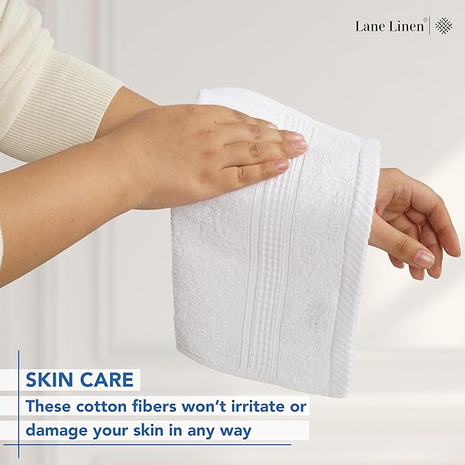 LANE LINEN White Washcloths 24 Pack - Image 3