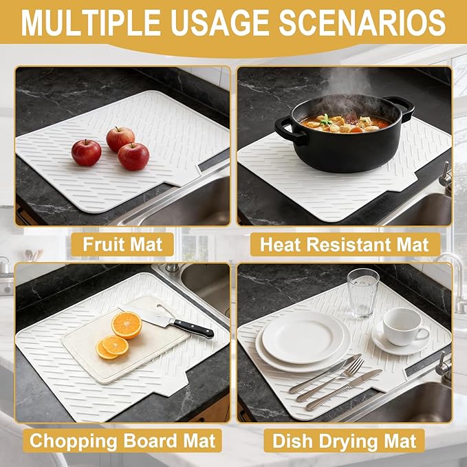 Silicone Dish Drying Mat 23x17 Multiple Usage, Easy clean, Eco-friendly - Image 5