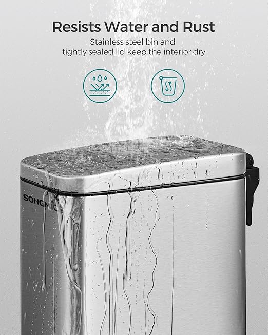 SONGMICS Bathroom Trash Can, 2.6 Gallon Small Trash Bin - Image 4
